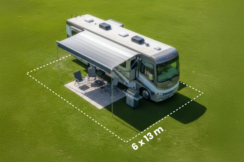 PREMIUM XXL kampeerplaats 78 m² met grote camper — CAMPING WEISS Schitterhof
